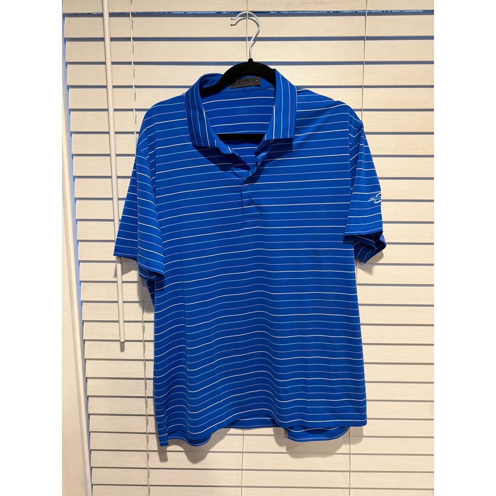 G/FORE Mens Striped Performance‎ Golf Polo Shirt Blue Large The Shop Logo